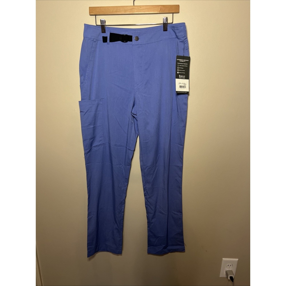 NWT Greys Anatomy 4 Pocket Belt Waist Cargo Scrub Pant Medium Ciel Blue‎ Medical